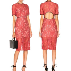 Alexis Remi Short-Sleeve Cutout Lace Sheath Dress Pink / Salmon Women's Size M